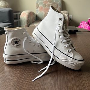Platform White Leather Converse